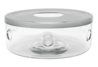 Bredemeijer Teewärmer Glas mit Edelstahlplatte