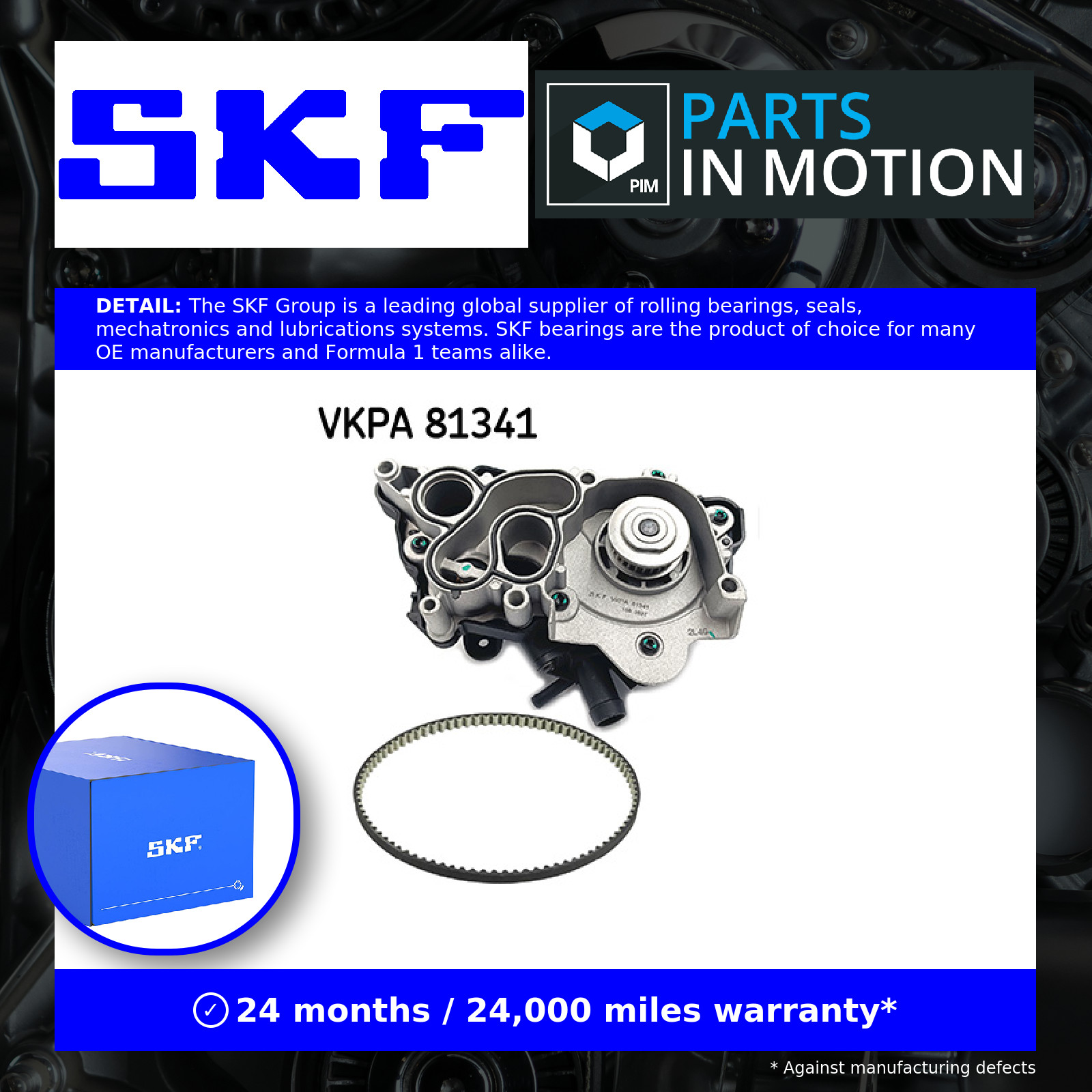 Water Pump fits SEAT IBIZA 1.0 1.2 1.4 2013 on Coolant SKF 04E121600AL Quality