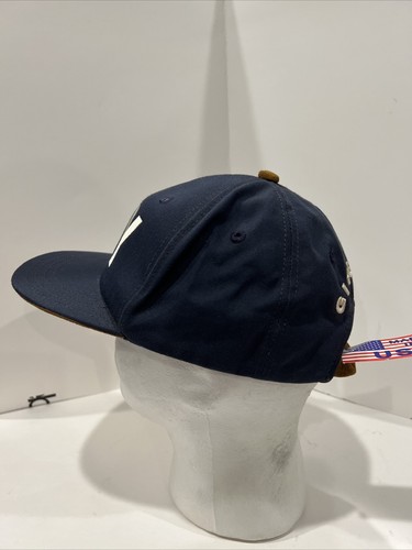 Preppy Wardrobe IVY Prepster Blue Give IVY League Faux Leather Baseball Cap - Picture 4 of 8