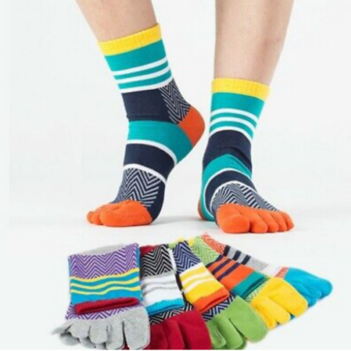 5-6Pairs Men Athletic Ankle Five Finger Toe Socks Cotton Casual Sport Solid 7-11 | Fruugo NO