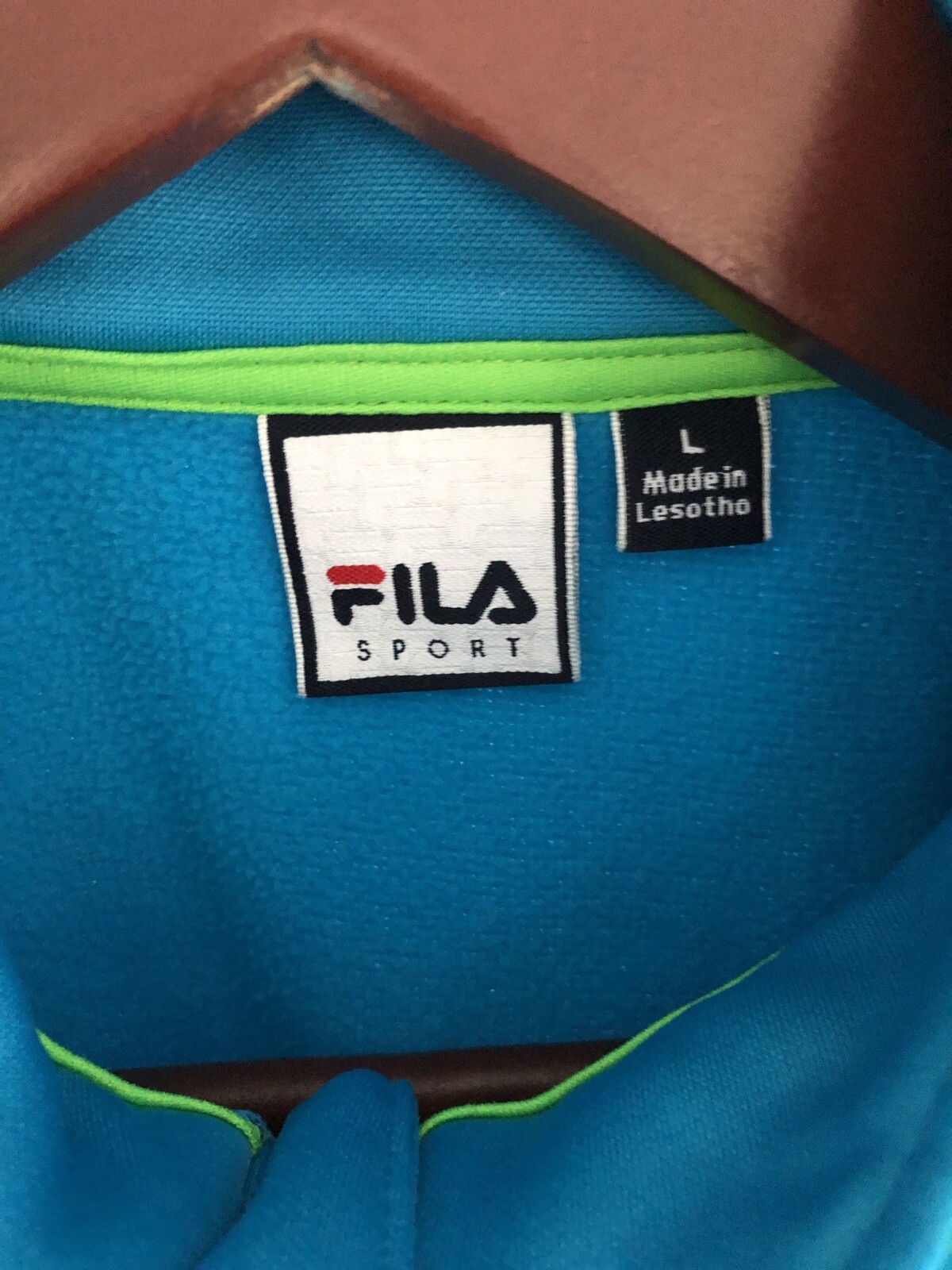 Maglione donna FILA Performance running 3 4 zip taglia large blu verde manica lunga