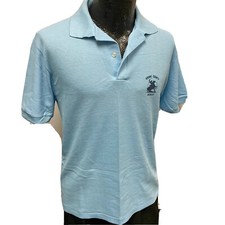 Vtg Stedman Casual Knits Men Sky Blue BOONE County REBELS Polo 50/50 Shirt USA L