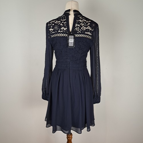 Forever New Womens Dress Size 8 Navy Lace Formal Event Occasion Cocktail - Picture 9 of 14