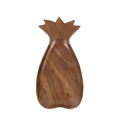 Vintage 70s Mid Century Modern MCM Wood Pineapple Serving Dish Bowl Holder - Thumbnail 4