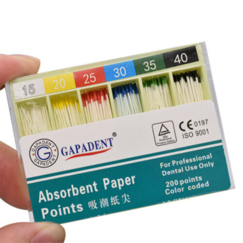 Dental Absorbent Paper Points Color Coded #15-40 Mixed Root Canal Endodontic - Afbeelding 1 van 3