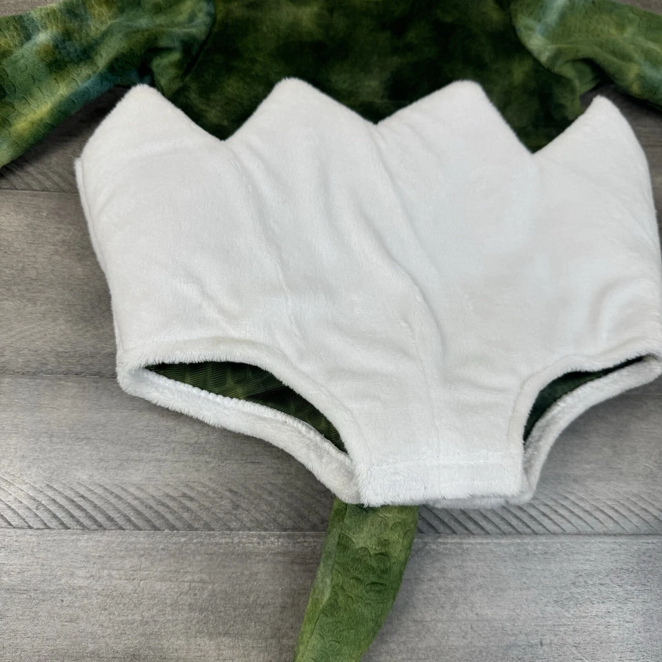 Pottery Barn Kids 婴儿 T-Rex 鸡蛋万圣节服装 0-6 个月绿色无头饰 OB — 第 3/4 张图片