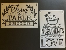 Kitchen Food Family Stencil Reusable