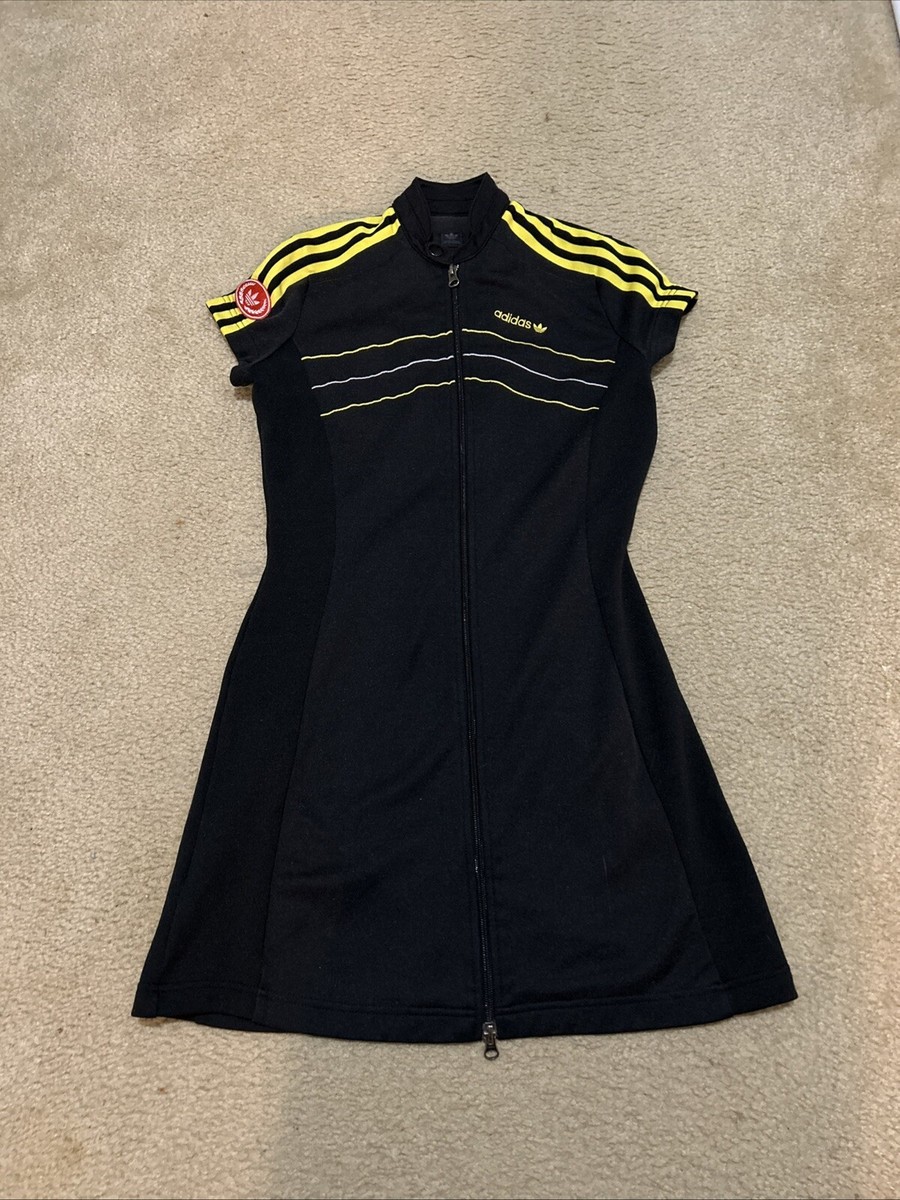RARE Vintage 90s Adidas Tennis Sports Dress 38 Yellow Black RARE Vintage 90s Adidas Tennis Sports Dress 38 Yellow Black