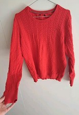 Tommy Hilfiger Flag Logo Red Knit Sweater Jum...