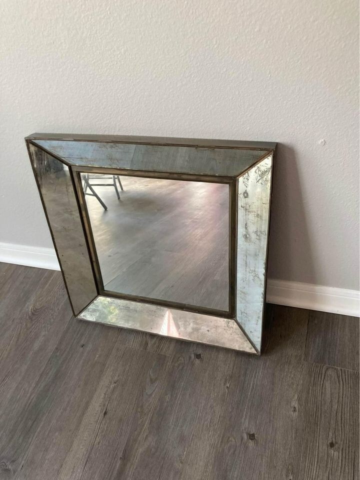 CRATE & BARREL Square Modern / Rustic Metal Mirrors - Rare