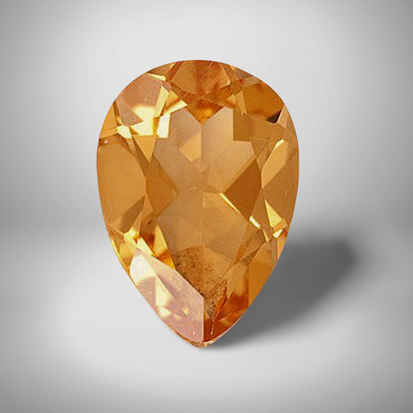 Vivid 4 Ct Pear Cut Citrine Gemstone 12x8 mm Precious Jewelry