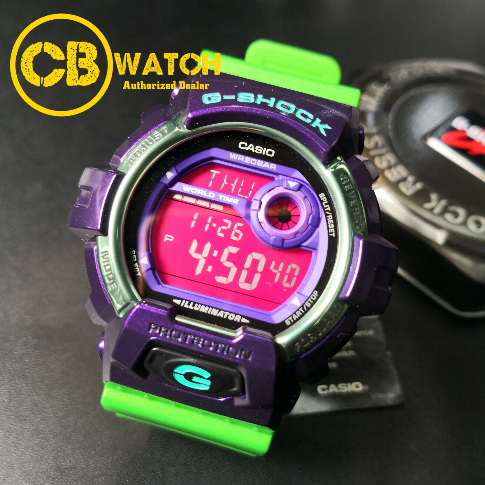 G-8900SC-6 CASIO G-SHOCK CRAZY COLORS PURPLE / GREEN