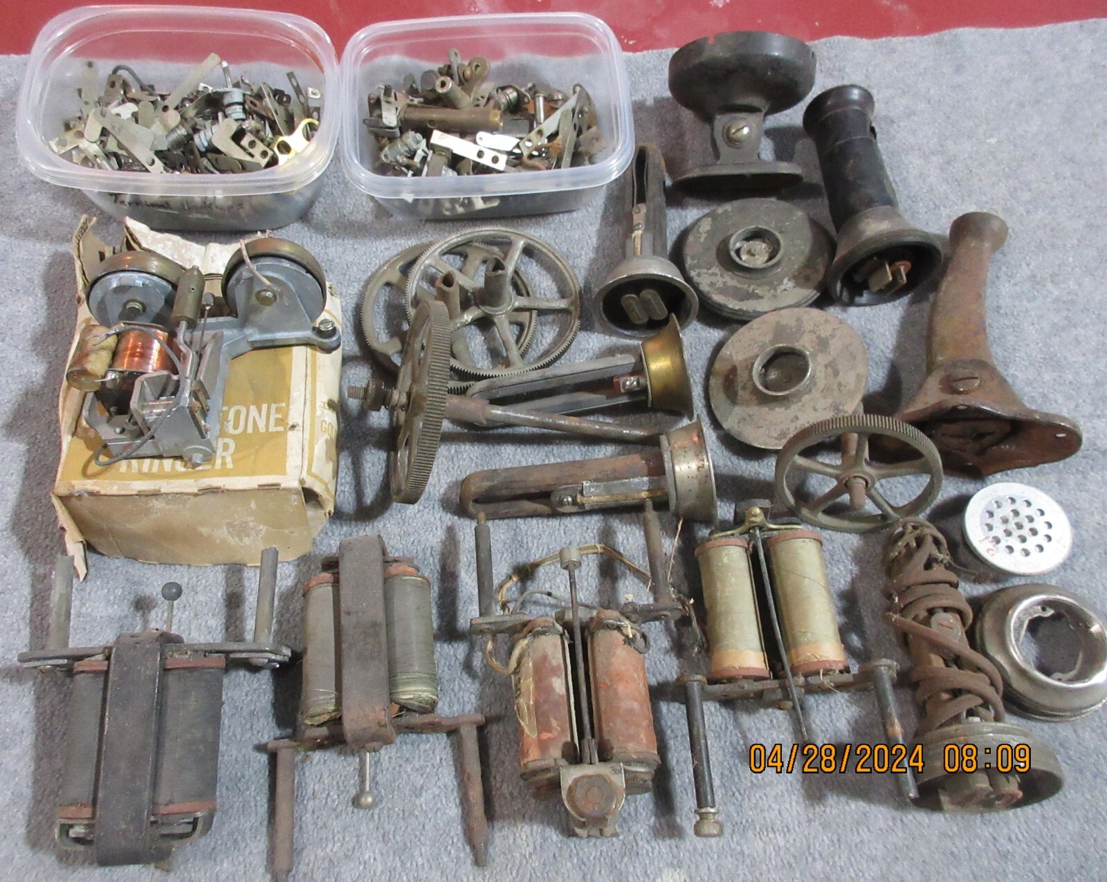 Antique Kellogg Hand Crank Telephone Parts Lot Stromberg Carlson Coil