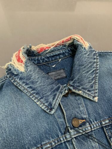 $1190 Saint Laurent Paris Made In Italy Bandana Trim Denim Trucker Jacket Blue L - Picture 8 of 13