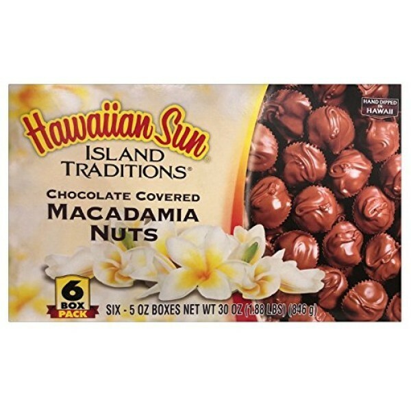 6 PACK HAWAIIAN SUN ISLAND TRADITIONS CHOCOLATE COVERED MACADAMIA