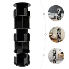 360° Rotating Bookshelf 5-Tier Bookcase Storage Shelf /Freestanding Display Rack