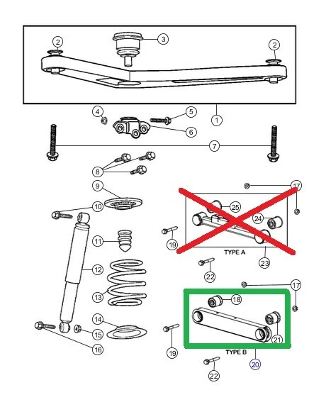 Jeep Liberty 2002-2007 par de brazos de control inferiores traseros OEM nuevo Mopar Foto 3 de 4