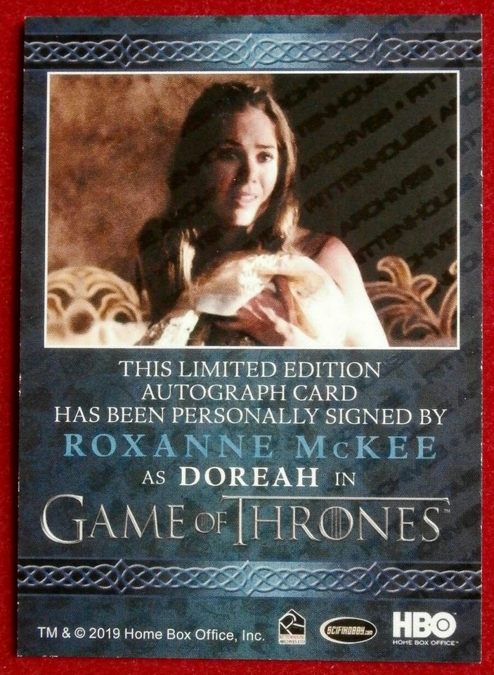 GAME OF THRONES - ROXANNE McKEE - Doreah - Hand-Signed Autograph Card - 2019 - Image 2 of 2
