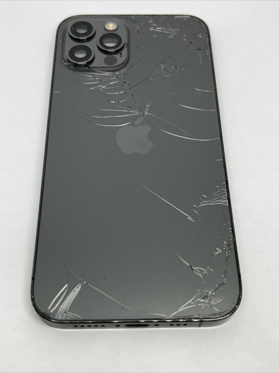 OEM iPhone 12 Pro Back Housing Graphite Back Glass Broken | eBay
