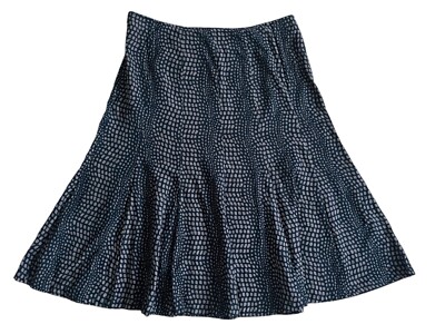 ADINI. Midi Skirt. Needlecord. Size L1 (UK18) 100% Cotton. Black & Brown Dots.