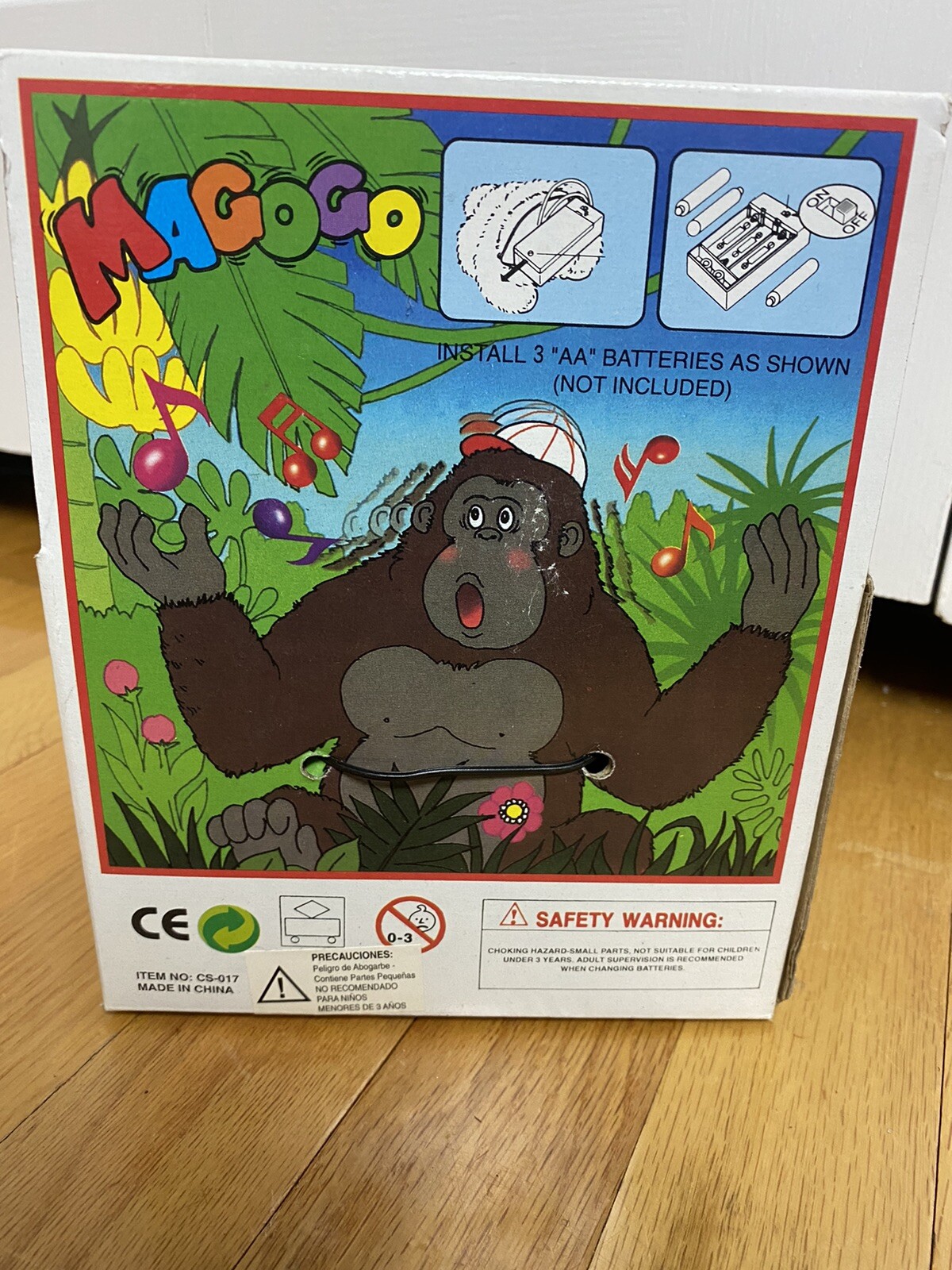 New VTG Magogo Rare Singing Brown Gorilla Toy Sings Macarena NOS Red