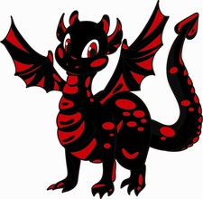 5in x 5in Red Happy Dragon Dragons Sticker Decal Vinyl Car Window Stickers De...
