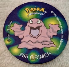 HTF 1998 NOS Tazos SABRITAS POKEMON 1  GRIMER #88 Pog Taps Mexico Nintendo 
