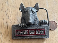 Great American Products DD-129 Pitbull Buckle Make my Day 1992 Size~70x70mm VGC
