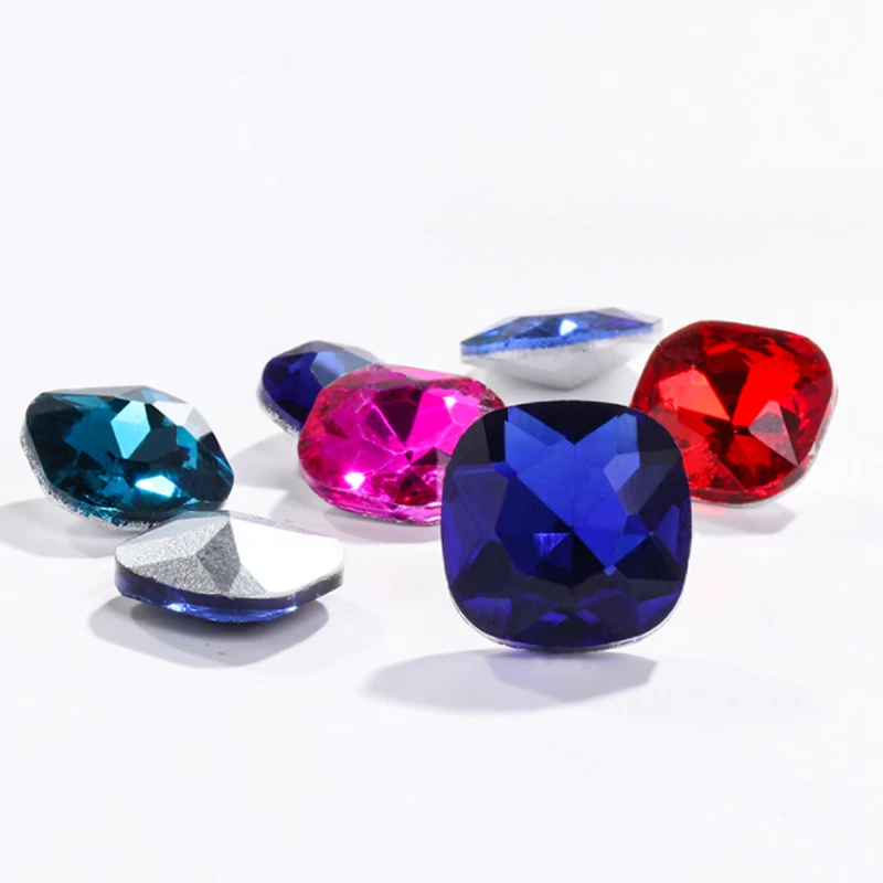 100pcs Glass Crystal Rhinestone Color Fat square Withcford Strass Jewels stones - Image 4 of 4