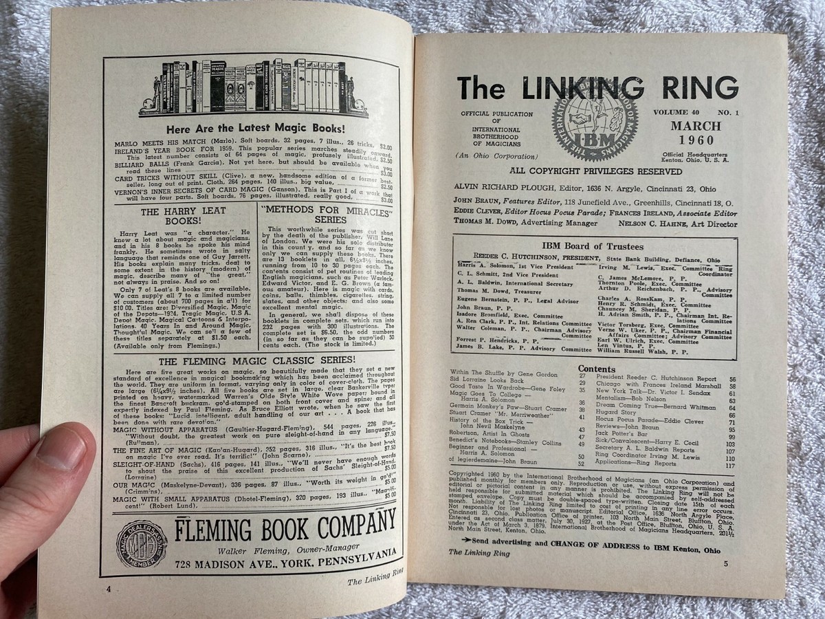 The Linking Ring magic magazine March 1960 Vol 40 No 1 40th
