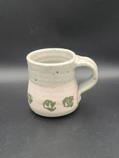 Studio Art Pottery Coffee Mug Cup Hand Painted Handmade Signed "LR"