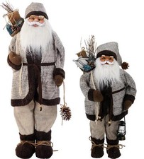 Weihnachtsmann mit Sack BRAUN - Nikolaus Dekofigur Weihnachten Weihnachtsdeko 