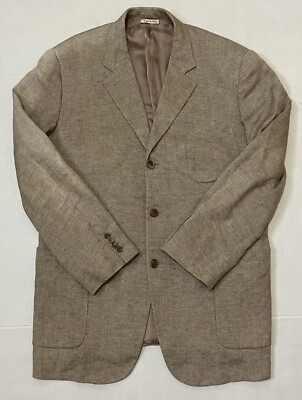 Hermes Vintage Linen Mens Blazer Size US 44 EU 54
