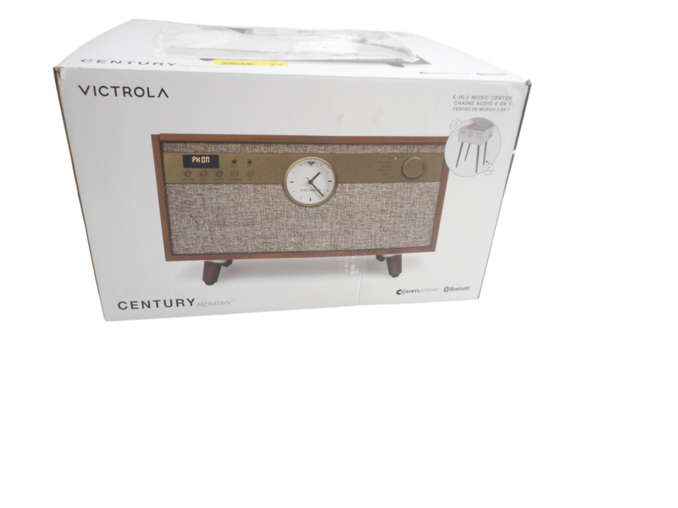 Victrola Century Signature+ Centro Musicale 6 In 1 Con Giradischi, Bluetooth, CD, Cassetta, Radio, Colore Noce, Aperto Mai Usato