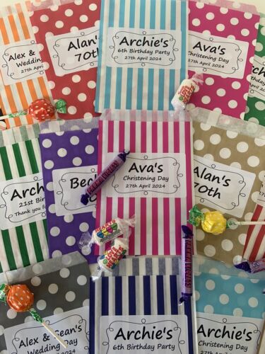 Personalised Sweet Bags Candy Cart Wedding Christening Birthday Mehndi Eid - Picture 2 of 13