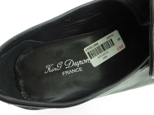 KING DUPONG Francia Zapatos Oxford de Vestir Cuero Negro Italia Hombres EUR 42 US 8 [A7 - Imagen 7 de 8