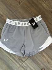 NWT- Under Armour Women's UA Play Up 3.0 Shorts Gray White Size XS MSRP 25