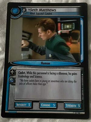 Star Trek CCG 2E Necessary Evil SETH MATTHEWS RED SQUAD CADET NEVER PLAYED