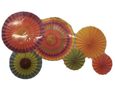 6-Pack Spiral Hanging Paper Fans Party Event Decorations
