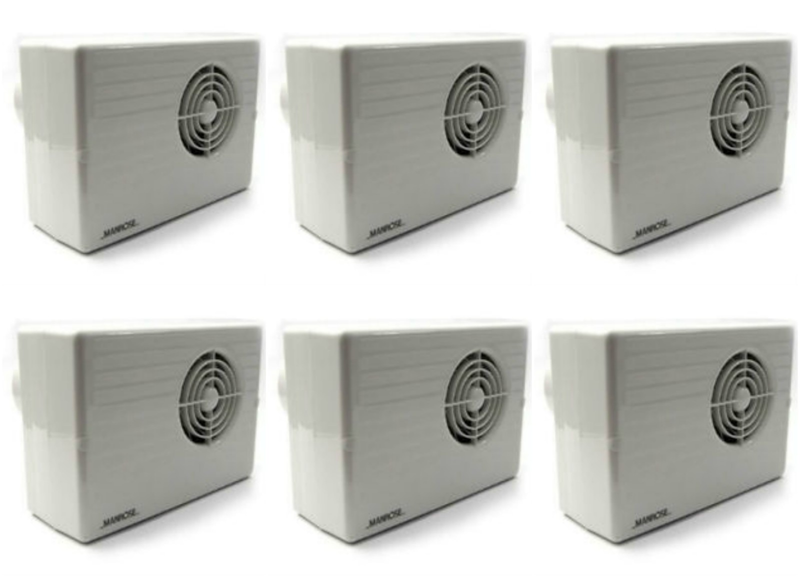 6 x Manrose CF200H Centrifugal Bathroom Extractor Fan with Humidistat/Timer - 4""