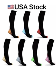 4 Pairs Compression Socks for Men & Women Unisex 20-30 mmHg S/M L/XL
