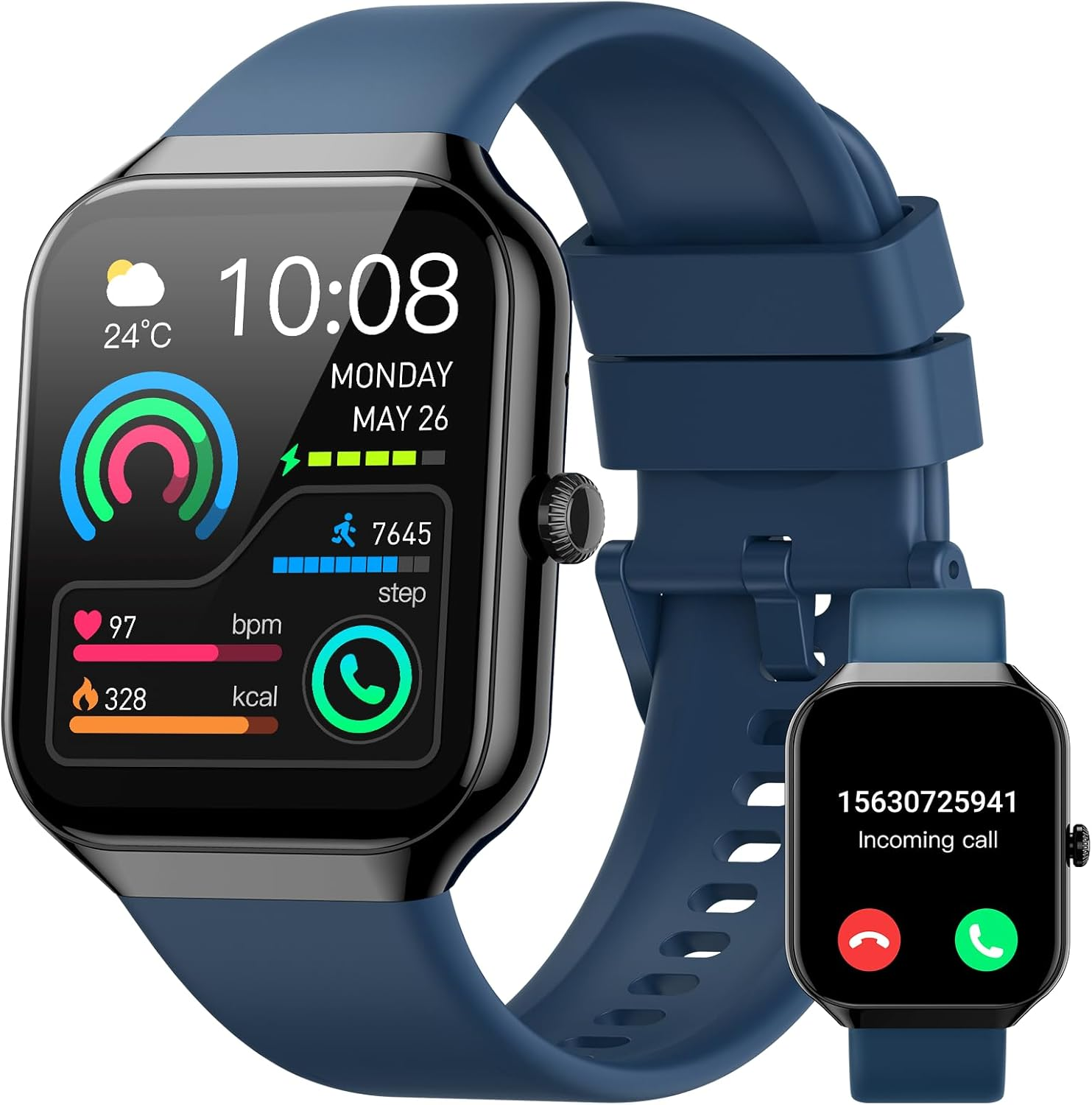 Smartwatch Damen Herren mit Telefonfunktion Sportuhr Armbanduhr