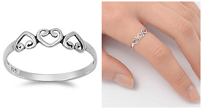 Sterling Silver 925 Eternity Heart Promise Ring - 4mm Wide, Sizes 3-10, Unisex