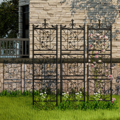 2x Large Tall Metal Garden Trellis Fence Plant Climbing Aid Lattice Outdoor Yard - Picture 3 of 12