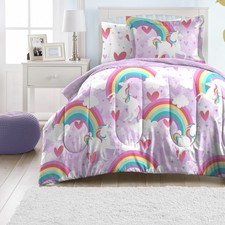 Super Soft Kids Unicorn Bedding Set - 5-Piece Twin Comforter for All Seasons
