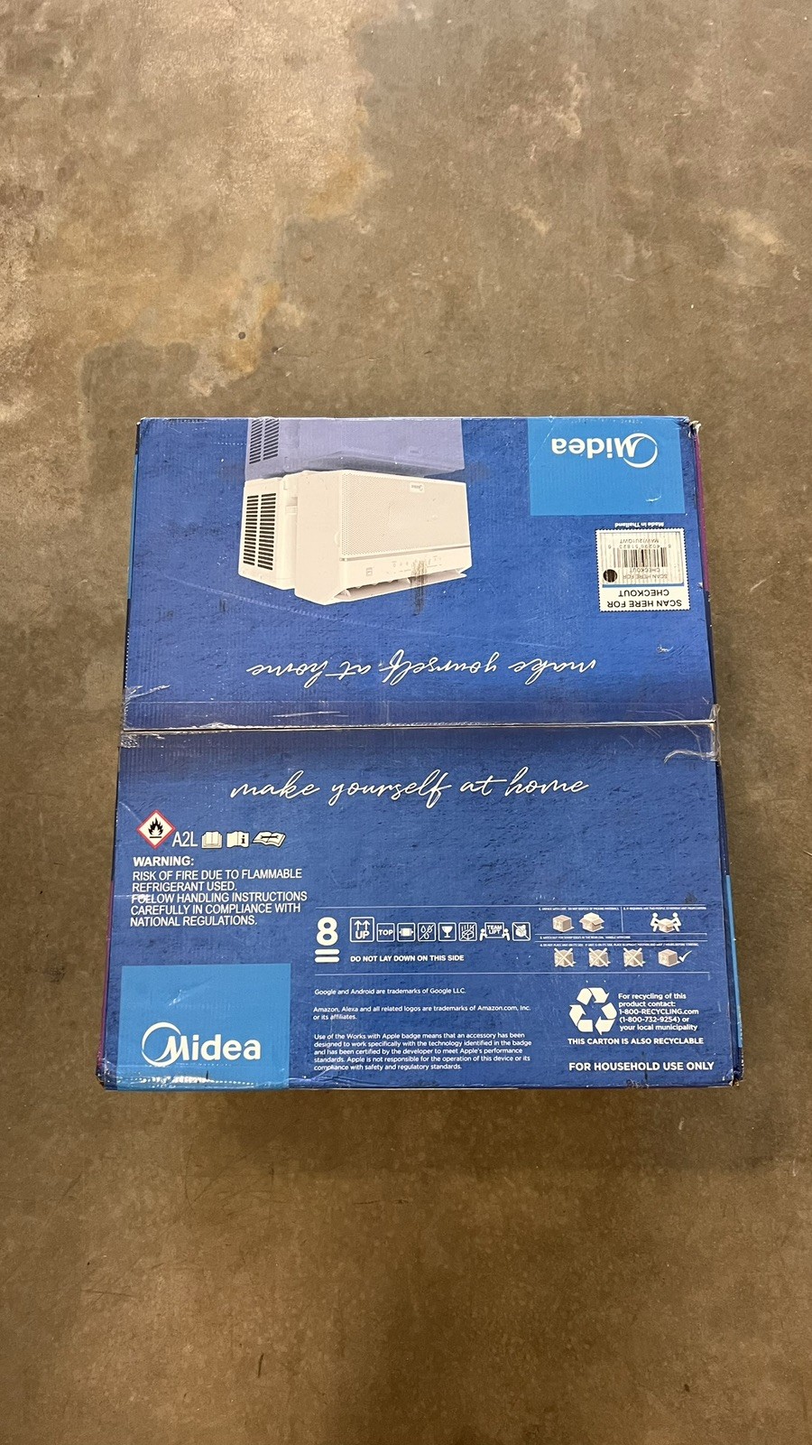 550 SqFt MIDEA (12,000 BTU U+, 115V) WiFi Smart Inverter Window AC MAW12U1QWT