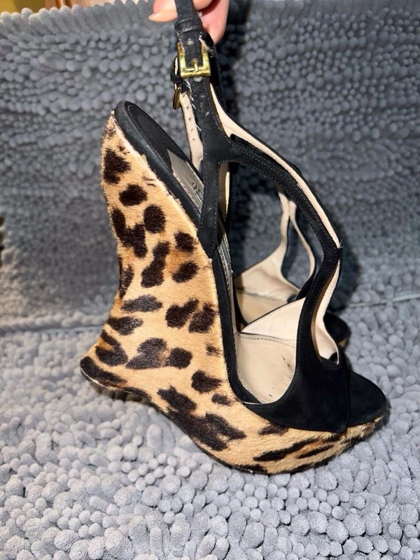 Prada Leopard Haired Wedge