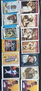 14 Baseball cards Hall Of Fame Players Babe Ruth Ted Williams Gil Hodges LOT 