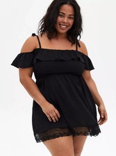 Torrid Mini Ruffle Lace Trim Coverup Dress NWT Size 00 MSRP 59.50