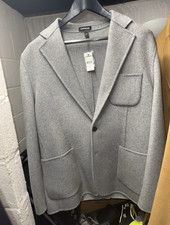 Express Men s Gray Wool Felt One-Button Blazer, Size L, Pockets, 30416932